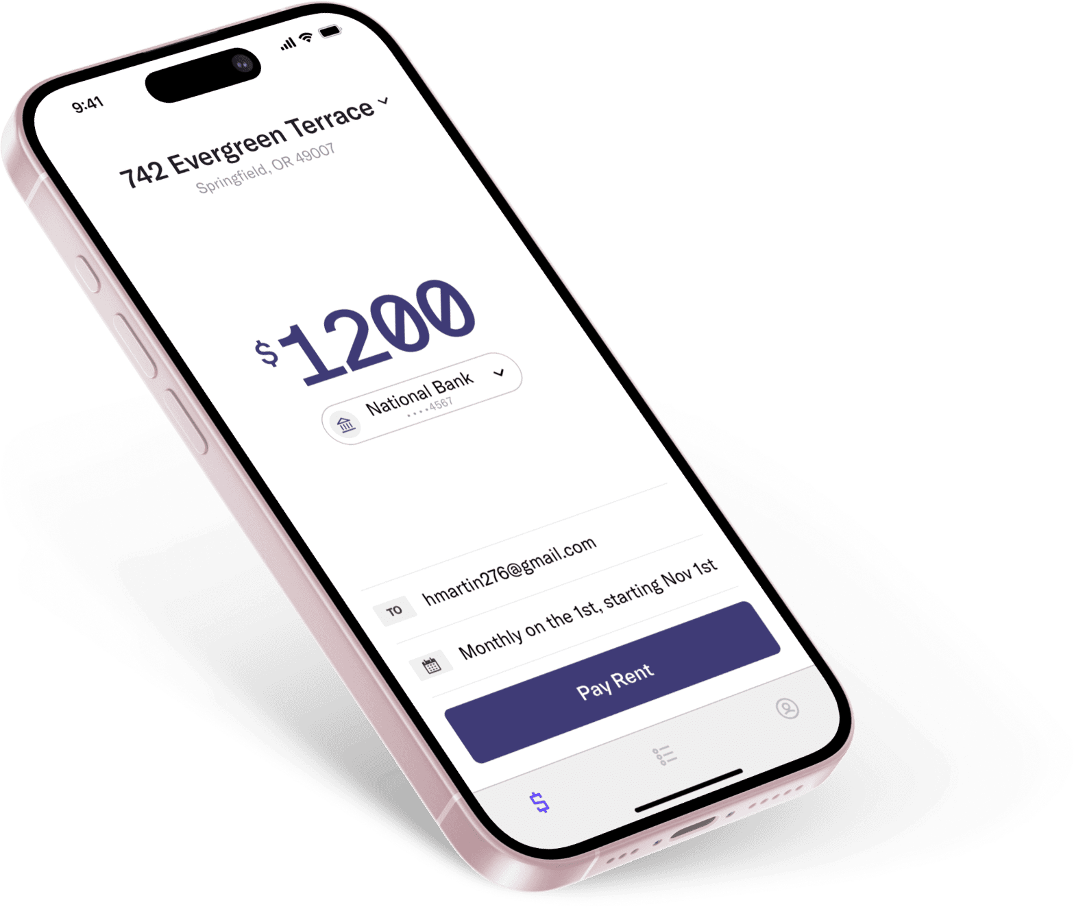 iphone with rent app on the screen