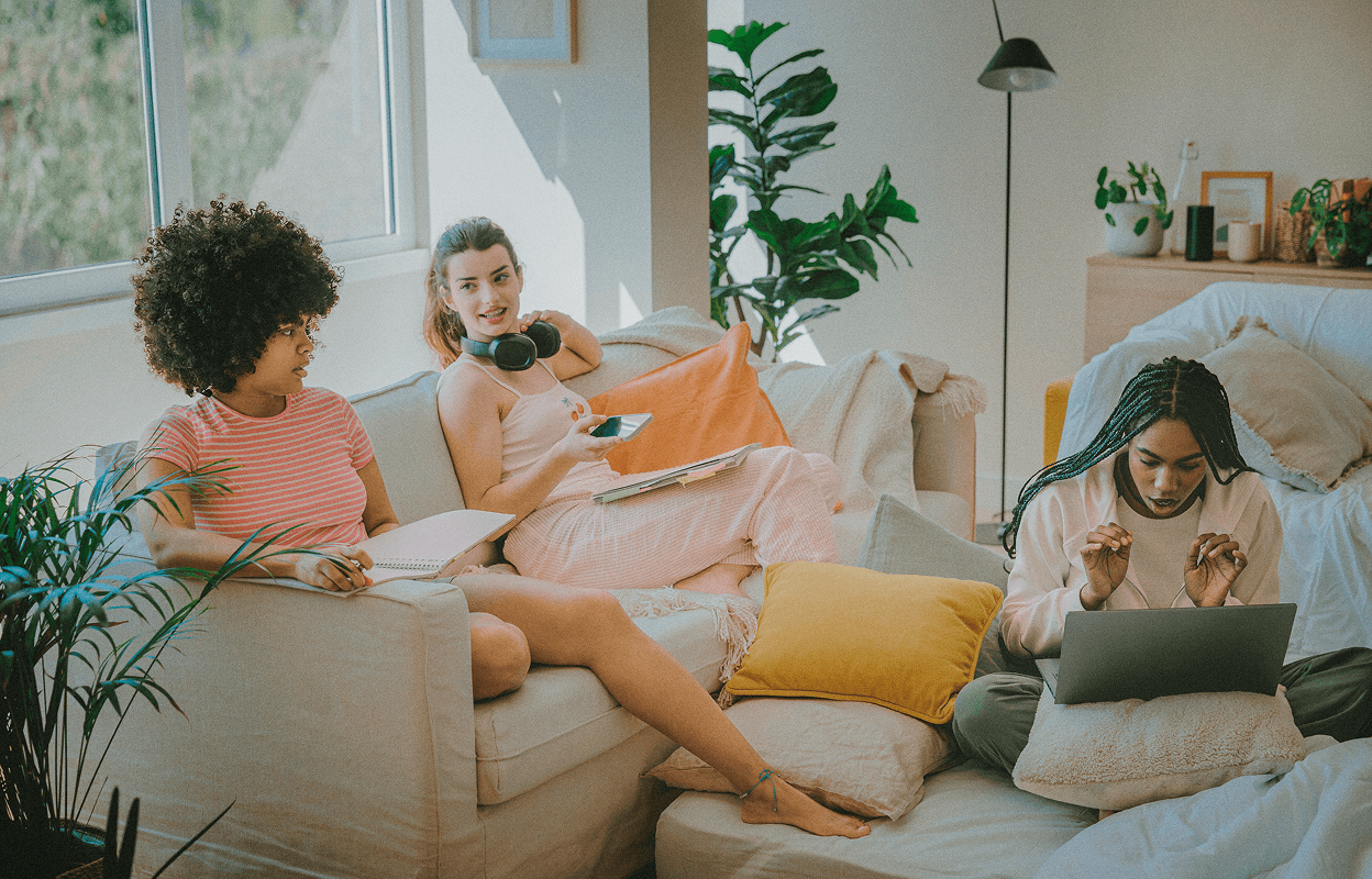 friends relaxing on a couch